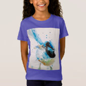 Blauwe Wren Aquarel Schilderij Australische Vogels T-shirt (Voorkant)