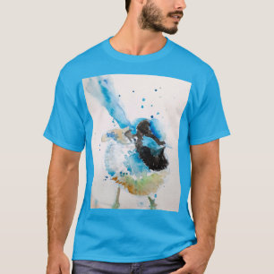 Blauwe Wren Aquarel Schilderij Australische Vogels T-shirt