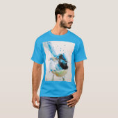 Blauwe Wren Aquarel Schilderij Australische Vogels T-shirt (Voorkant volledig)