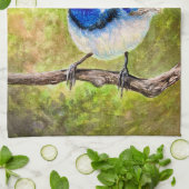 Blauwe Wren - Theedoek (Gevouwen)