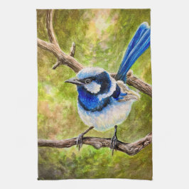 Blauwe Wren - Theedoek