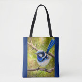 Blauwe Wren - Tote Bag (Voorkant)