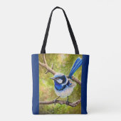Blauwe Wren - Tote Bag (Achterkant)