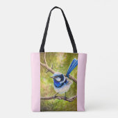 Blauwe Wren - Tote Bag (Achterkant)