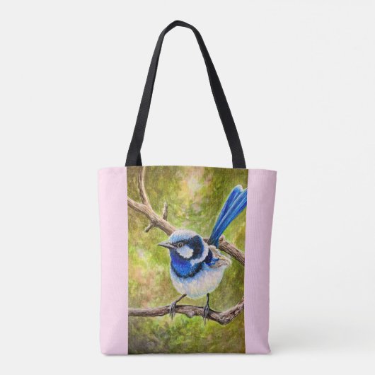 Blauwe Wren - Tote Bag (Achterkant)