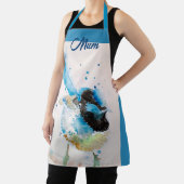 Blauwe Wren Wrens Watercolour Baby Blauwe Australi Schort (Insitu)