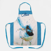 Blauwe Wren Wrens Watercolour Baby Blauwe Australi Schort (Voorkant)