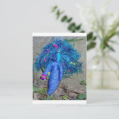 Blauwe Xavychup Godin Pop Briefkaart (Staand voorkant)