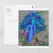 Blauwe Xavychup Godin Pop Briefkaart (Voorkant / Achterkant)