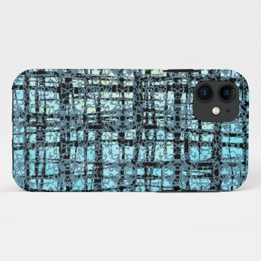 Blauwe X's en O's Pattern Black Check Case-Mate iPhone Case (Achterkant (horizontaal))
