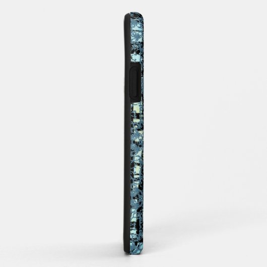 Blauwe X's en O's Pattern Black Check Case-Mate iPhone Case (Achterkant/rechts)