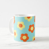 Blauwe Y2K Wildflower Bold Retro Spring Kitchen Koffiemok (Voorkant links)