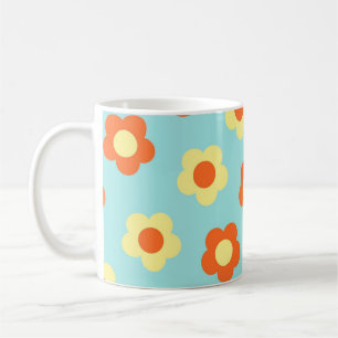 Blauwe Y2K Wildflower Bold Retro Spring Kitchen Koffiemok