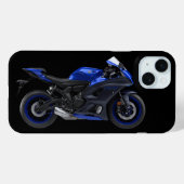 Blauwe Yamaha Yzf-R7 motorfiets Case-Mate iPhone Case (Achterkant (horizontaal))