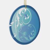 Blauwe yin en Yang Ornament (Rechts)