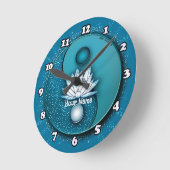 Blauwe Yin Yang Lotus Klok (Hoek)