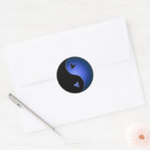 blauwe yin yang ronde sticker (Envelop)