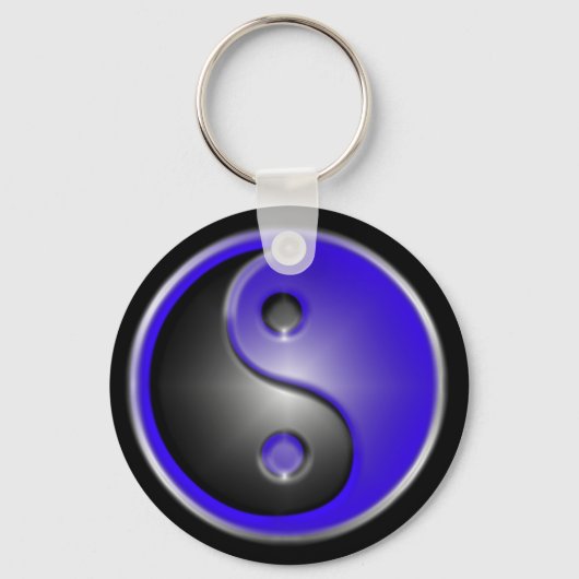 blauwe yin&yang sleutelhanger (Voorkant)