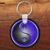 blauwe yin&yang sleutelhanger (Voorkant)