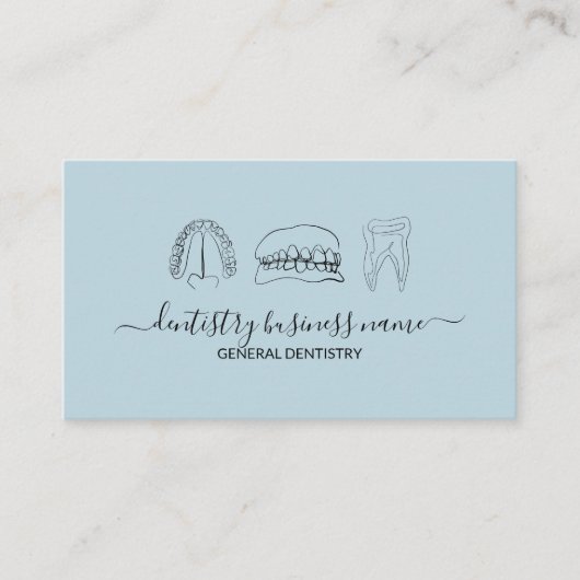 Blauwe zachte tand-whitterende tandkunst visitekaartje (Voorkant)