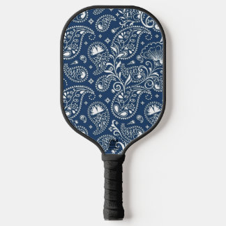 Blauwe Zakdoek Bandana Paisley Patroon Pickleball Paddle
