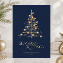 Blauwe Zakelijke Kerst Foliekaart
