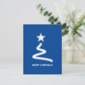 Blauwe zakelijke QR-kerstboom Feestdagenkaart (Staand voorkant)