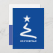 Blauwe zakelijke QR-kerstboom Feestdagenkaart (Voorkant / Achterkant)