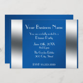 Blauwe zakelijke uitnodiging (Voorkant / Achterkant)