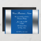 Blauwe zakelijke uitnodiging (Voorkant / Achterkant)