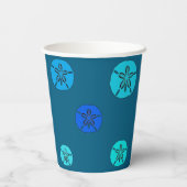 Blauwe zanddollars papieren bekers (Achterkant)