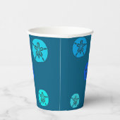 Blauwe zanddollars papieren bekers (Rechts)
