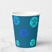 Blauwe zanddollars papieren bekers (Voorkant)