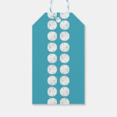 Blauwe Zanddollars Strand Kerstmis Cadeaulabel (Achterkant)