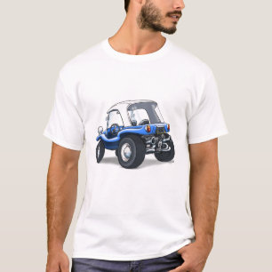 blauwe zandstrandbuggy t-shirt