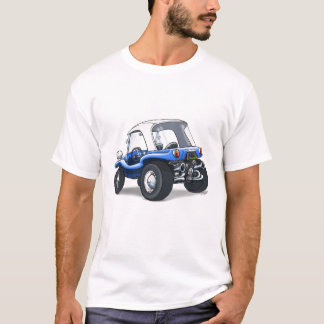 blauwe zandstrandbuggy t-shirt