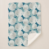 Blauwe zandvangers Patroonkust Sherpa Deken (Voorkant)