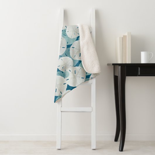 Blauwe zandvangers Patroonkust Sherpa Deken (In situ)