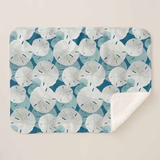 Blauwe zandvangers Patroonkust Sherpa Deken (Voorkant (horizontaal))