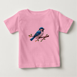 Blauwe Zangvogel op Tak Illustratie