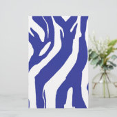 Blauwe Zebra Briefpapier (Staand voorkant)