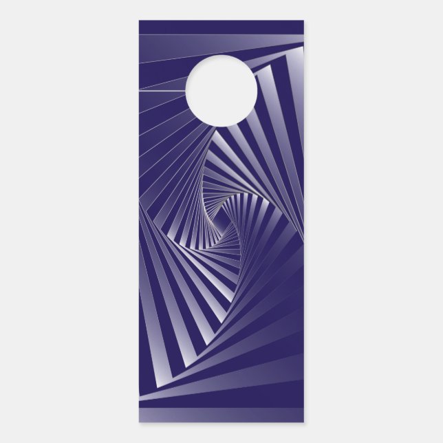 blauwe zebra geometrie deurhanger (Voorkant)