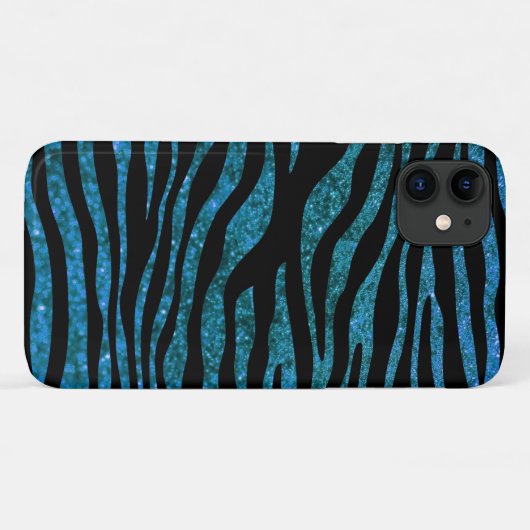Blauwe Zebra, glitter-Zebra, Zebra-afdrukken, stri Case-Mate iPhone Case (Achterkant (horizontaal))