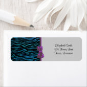 Blauwe Zebra, glitter-Zebra, Zebra-afdrukken, stri Etiket (Insitu)