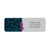 Blauwe Zebra, glitter-Zebra, Zebra-afdrukken, stri Etiket (Voorkant)