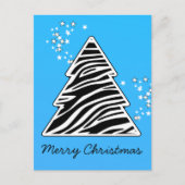 Blauwe Zebra kerstboom Feestdagenkaart (Voorkant)