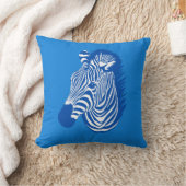 Blauwe Zebra Kussen (Deken)