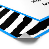 blauwe Zebra Naam Kunst Muurprint Poster (Hoek)