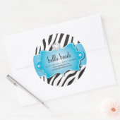 Blauwe Zebra sieraden Designer Stickers (Envelop)