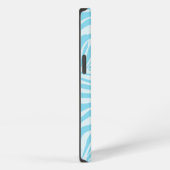 Blauwe zebra streeppatroon iPhone hoesje (Rechterkant)